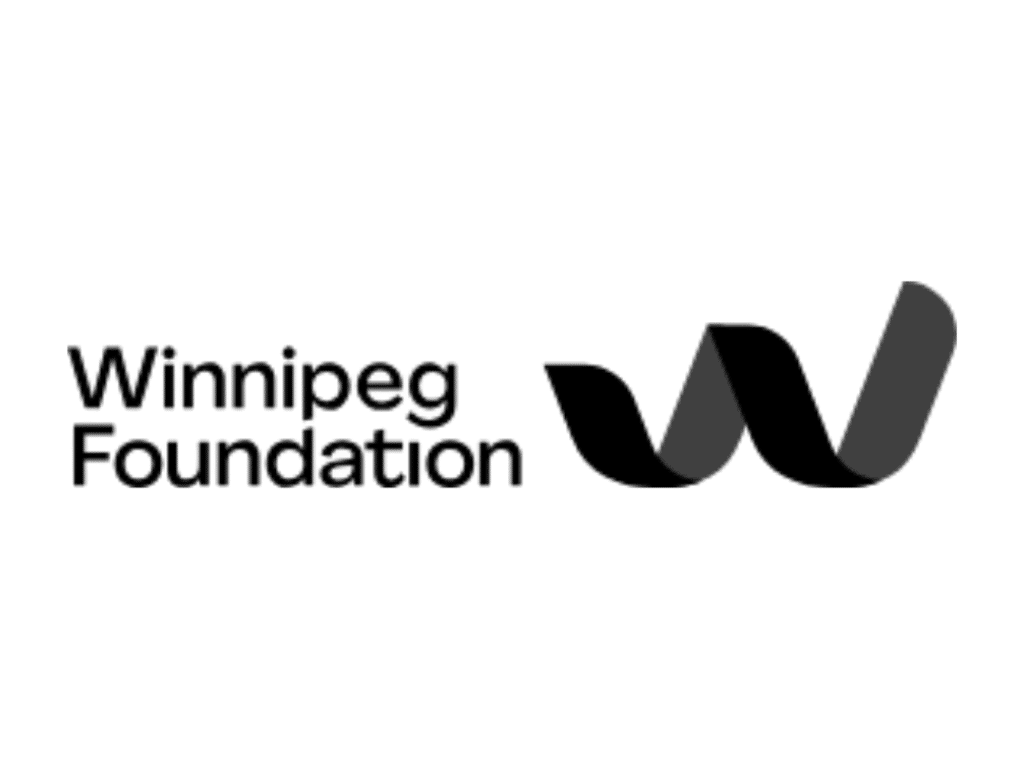 he Winnipeg Foundation logo, featuring the words “Winnipeg Foundation” beside a stylized ribbon-shaped W in black and grey.