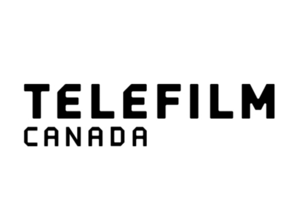 Telefilm Canada logo, featuring “TELEFILM” in bold black lettering with “CANADA” in smaller black lettering below.