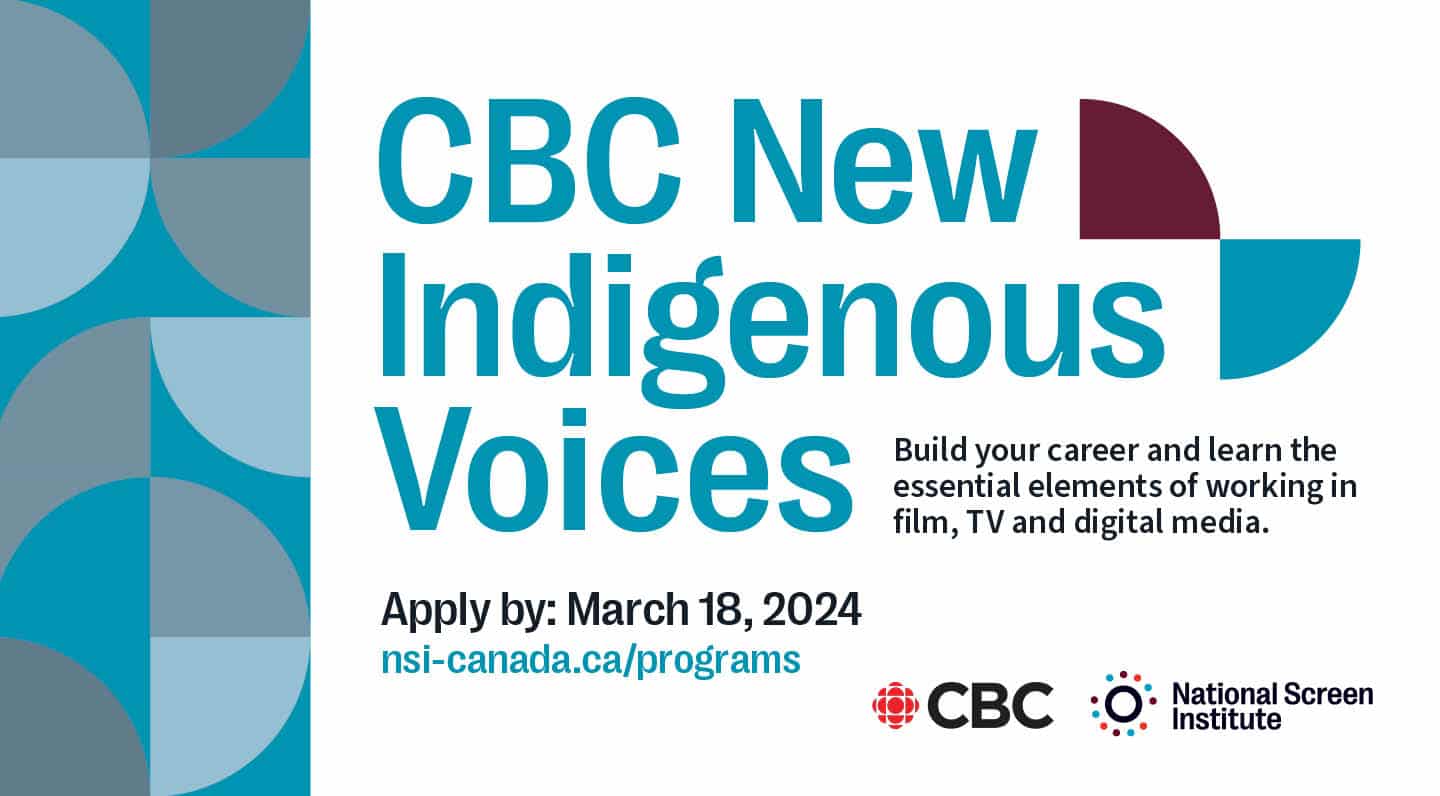 Graphics and text - CBC New Indigenous Voices 2024 call for applications