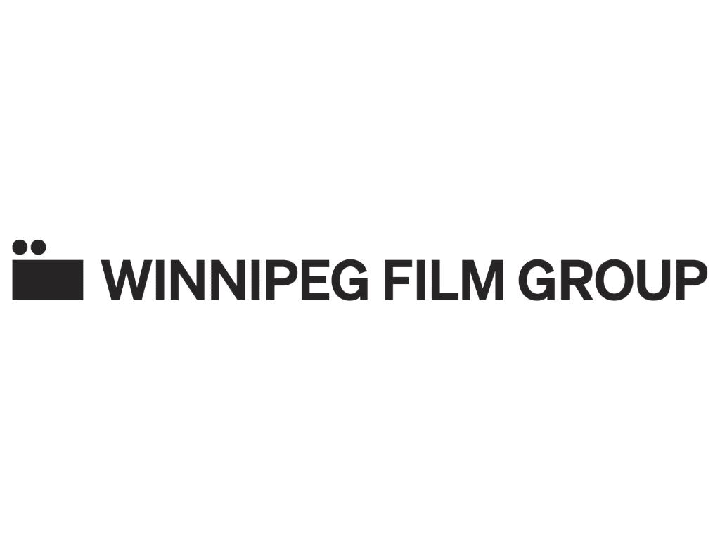 Winnipeg Film Group logo featuring a solid rectangular icon on the left and the words 'WINNIPEG FILM GROUP' in large uppercase letters on a black background.